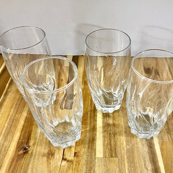 Anchor Hocking Starfire 17oz Iced Tea Drinking Glasses 1996 Star Shaped Base VTG - Picture 3 of 12